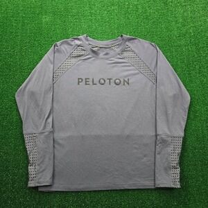 Peloton Onzie Shirt Womens Small Gray Long SLeeve Mesh Athletic Work Out‎